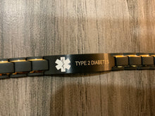 Load image into Gallery viewer, Black stainless steel medical alert ID bracelet