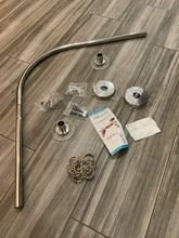 Load image into Gallery viewer, Stretchable L shaped corner shower curtain rod