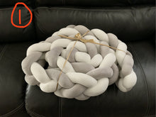 Load image into Gallery viewer, 4 strand knotted braided crib bumper for infants