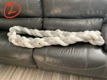 Load image into Gallery viewer, 4 strand knotted braided crib bumper for infants