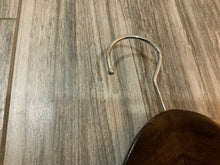 Load image into Gallery viewer, Extra wide shoulder wooden hangers with non slip pants bar (set of 11)