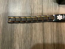 Load image into Gallery viewer, Black stainless steel medical alert ID bracelet