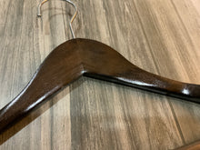 Load image into Gallery viewer, Extra wide shoulder wooden hangers with non slip pants bar (set of 11)