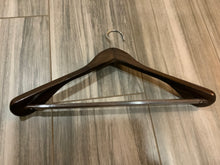 Load image into Gallery viewer, Extra wide shoulder wooden hangers with non slip pants bar (set of 11)