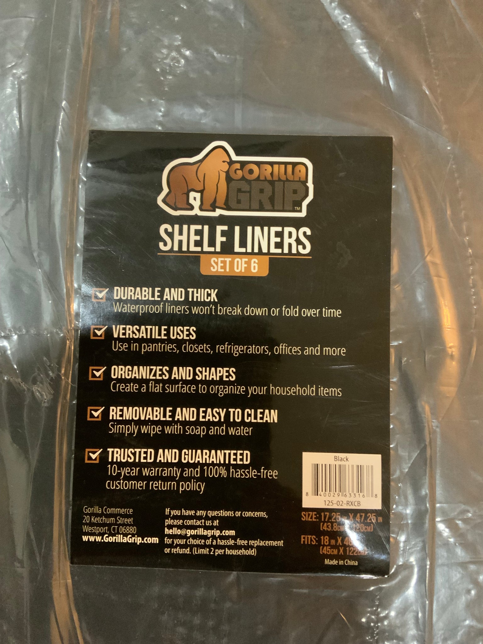 Gorilla Grip Wire Shelf Liner, Heavy Duty Waterproof Shelving