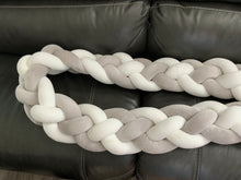 Load image into Gallery viewer, 4 strand knotted braided crib bumper for infants
