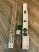 Load image into Gallery viewer, 36” linear shower drain with removable wave pattern grate
