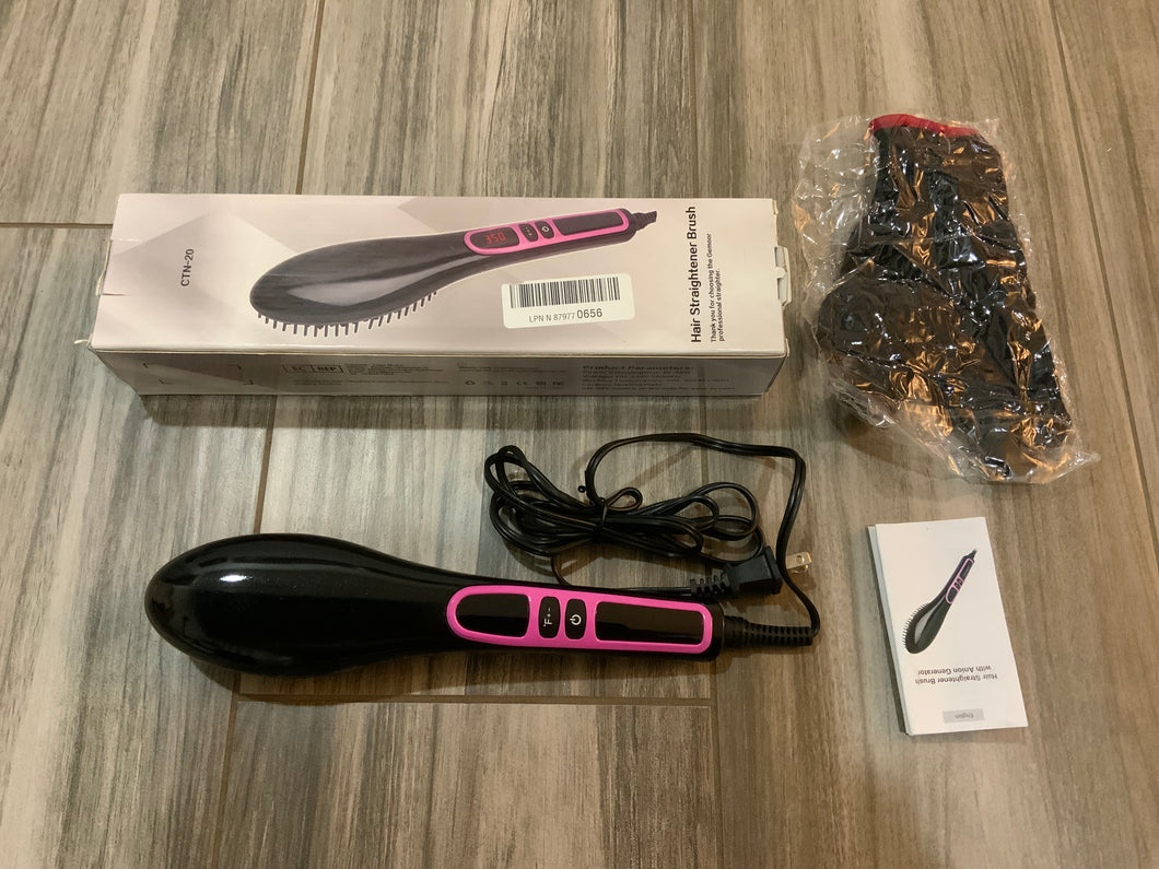 Hair straightener brush