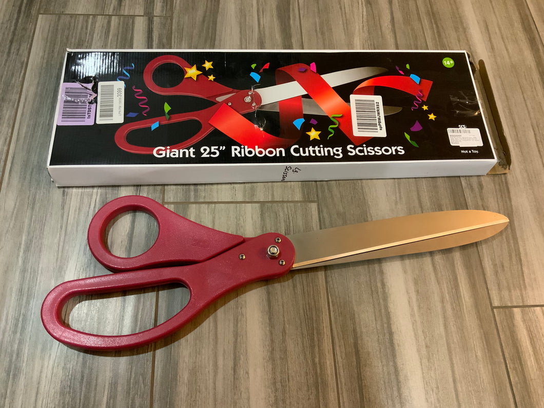 Giant 25” ribbon cutting scissors