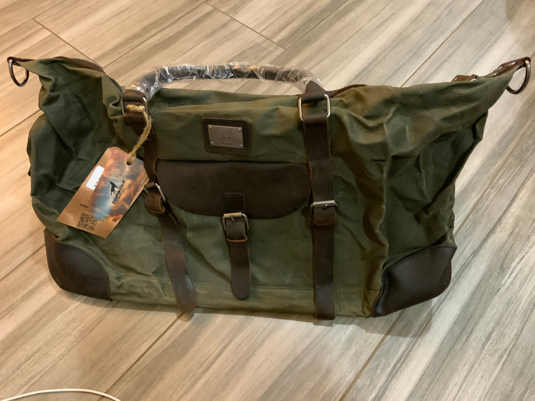 22” Waterproof waxed canvas duffel bag