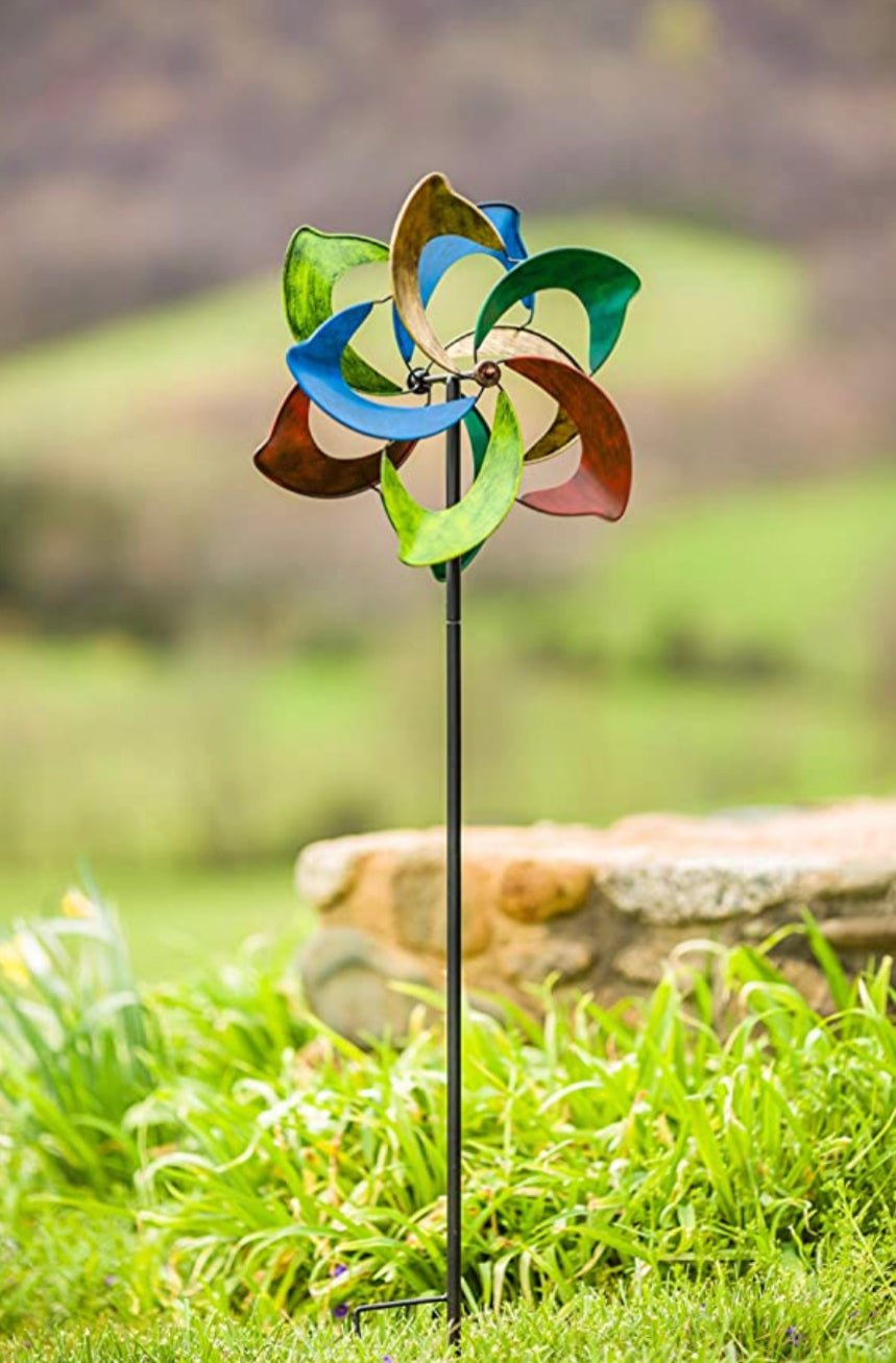 32” pole for evergreen kinetic wind spinning topper for outdoor