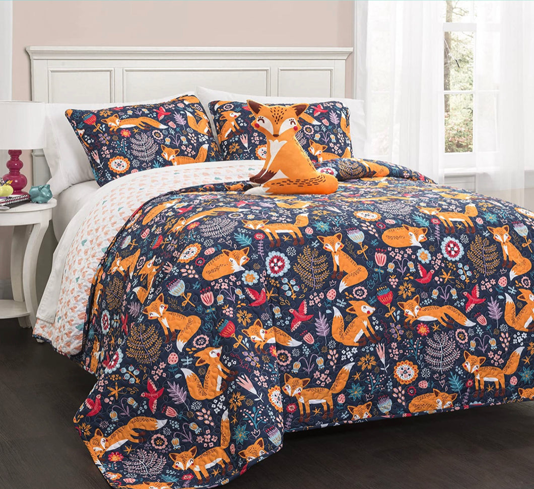 Pixie fox reversible quilt (full/queen)